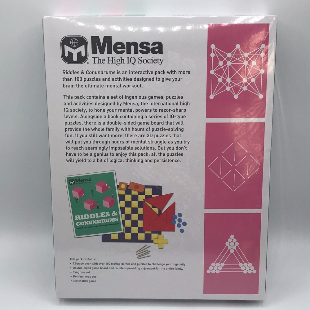 MENSA Riddles and Conundrums Games and Puzzles to Sharpen Your Skills NEW - Picture 2 of 6